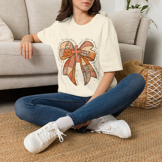 Autumn Patchwork Bow T-Shirt