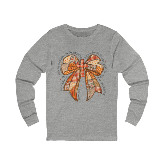 Autumn Plaid Bow Long Sleeve Tee