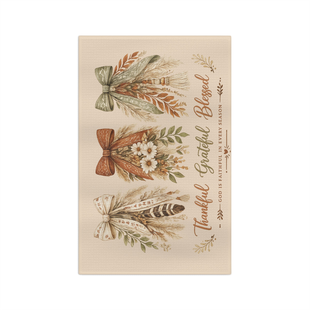 Thankful Grateful Blessed Tea Towel