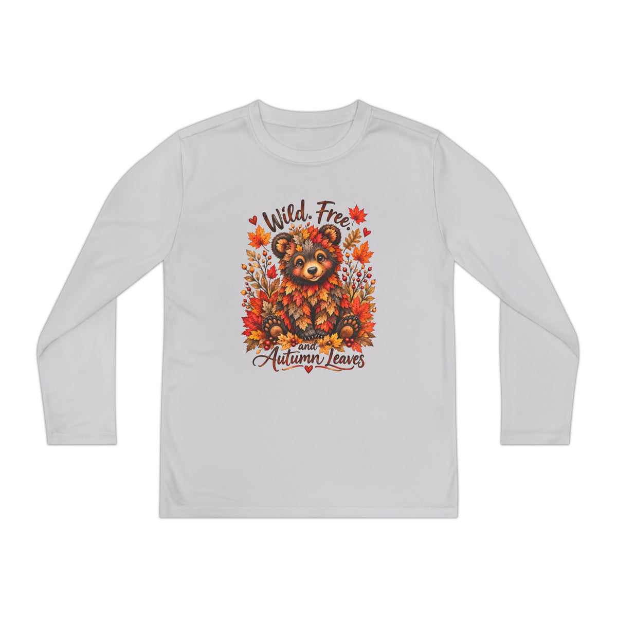 "Wild, Free" Autumn Leaves Bear Graphic
