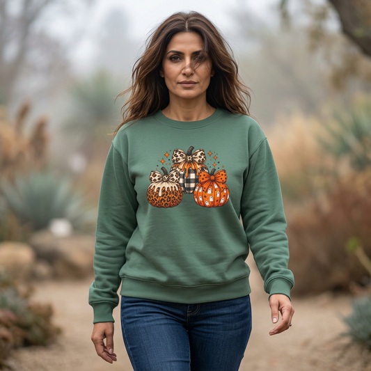 Leopard & Plaid Pumpkin Sweatshirt