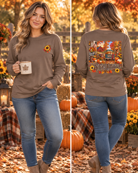 Hello Autumn Long Sleeve Tee
