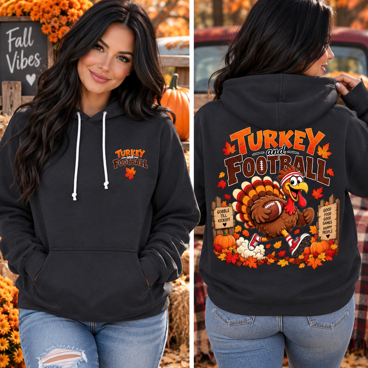 Turkey and Football Hoodie