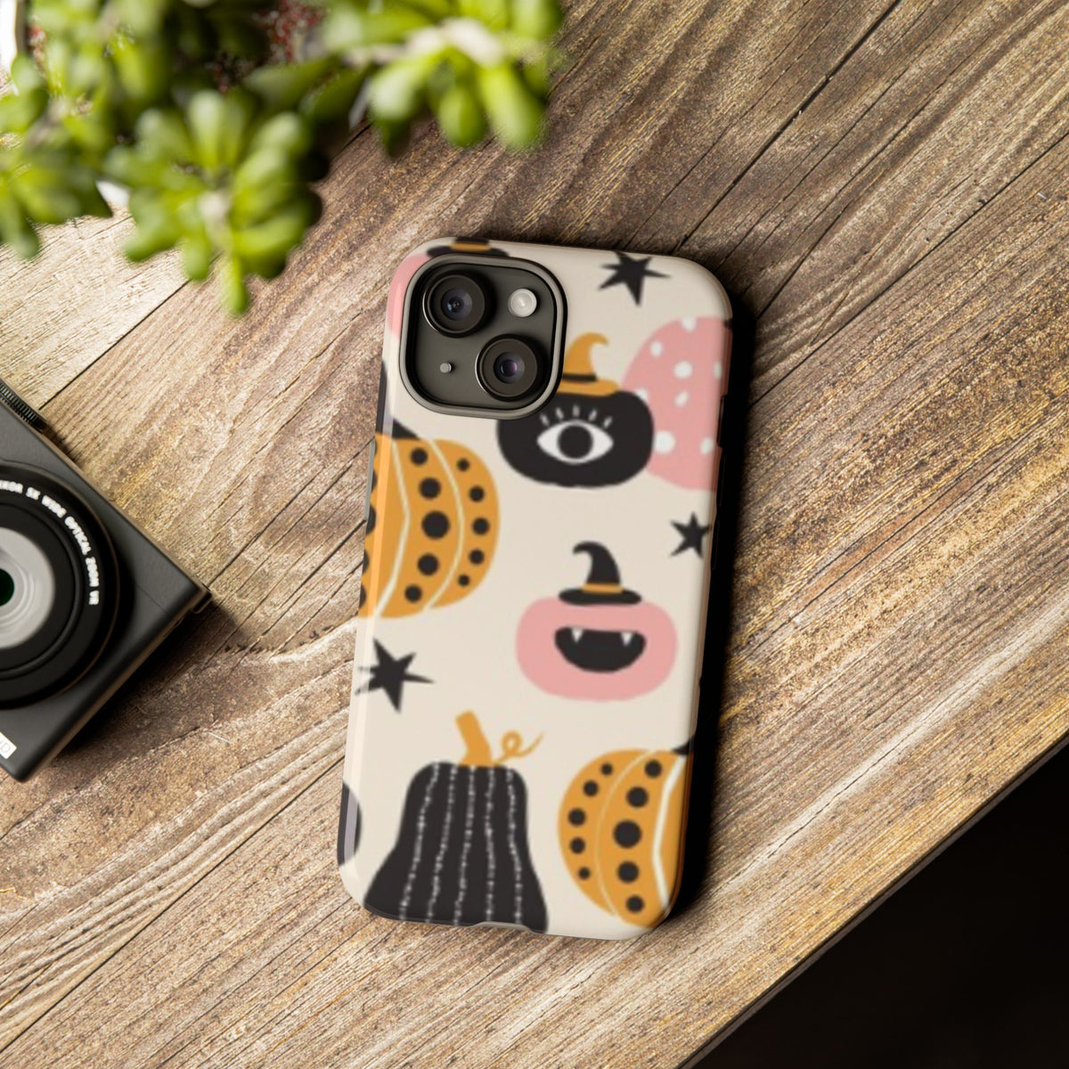 Halloween Pumpkin Pattern Tough Phone Case — Cute Spooky Witchy Design
