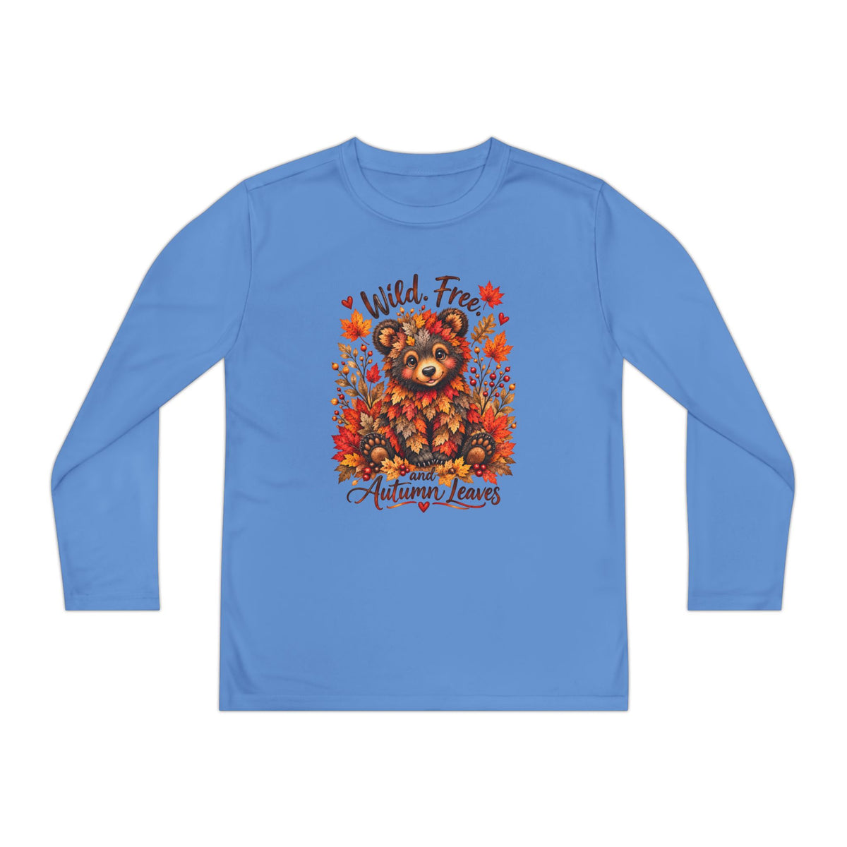 "Wild, Free" Autumn Leaves Bear Graphic